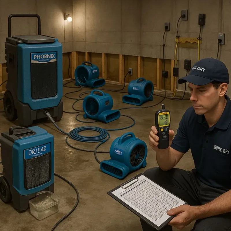 Structural Drying and Dehumidification process in Savanna, IL